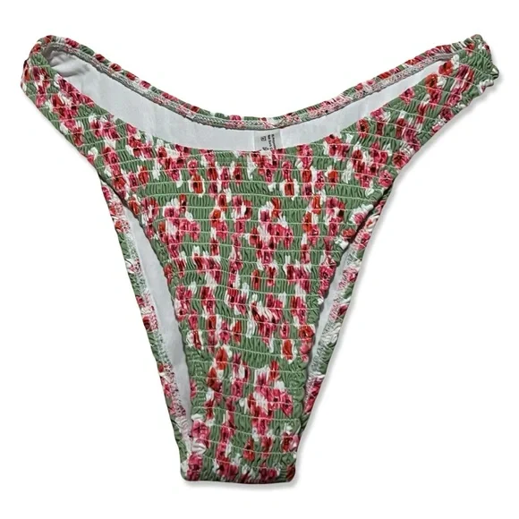 Floral Print Bikini Set | Triangle Bra+High Cut Cheeky Bottoms  | S | NWOT - Picture 4 of 5